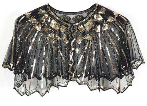 Vxcbad 1920er Damen-Umschlagtücher, Stola für Abendkleid, Retro Schal für Hochzeitsparty, Brautschal für Gatsby-Kostüm Accessoires