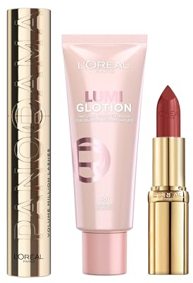 Red Carpet Look: Dein Make-up-Set inspiriert von glamourösen Events mit Color Riche Satin Lippenstift, Volume Million Lashes Mascara & Lumi Glotion für einen eleganten Glow