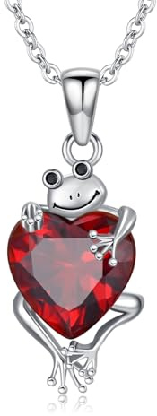 SLIACETE Frosch-Halskette mit synthetischem Geburtsstein Frosch-Anhänger Halskette Geschenk für Frauen