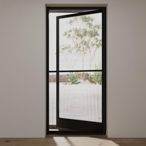 Cocoon Fliegengitter Balkontür 105 x 215, Insektenschutz Balkontür mit Rahmen, Mückenschutz - Rahmen in Anthrazit