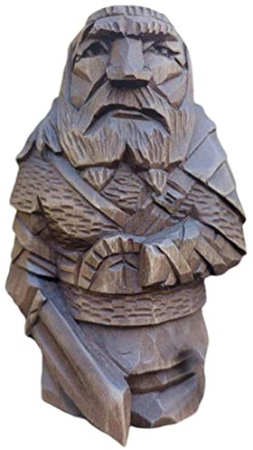 Ejoyous Odin Wikingerstatue aus Kunstharz, Wikinger-Statue Kunsthandwerk Ornamente Viking Skulptur Handwerkskunst mit Speerform für Garten Dekoration (Tir-Einzelschwert)