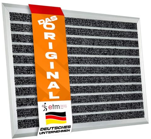 etm fussmatte aussen - 39 x 60 cm - schmutzfangmatte, aus Alu -Verschiedene Modelle - rostfrei & wetterfest - Haustür fussmatte innen (Optimum Mat- Textilfaser-Rips)
