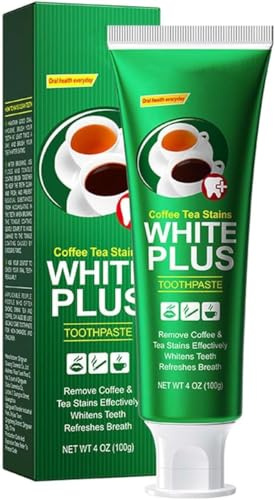 Tea Stain Remover Whitening Toothpaste,Tea Stain Whitening Toothpaste,Smokers Toothpaste, Removes Smoke & Coffee Stains, Oral Care Deep Cleaning Toothpaste, Freshening Breath (Green)