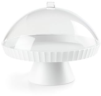 BLIMPLUS - Alzata Agorà Arctic White Ø 30cm con Calotta e Paletta - Porta Torte Dolci Formaggi - Made in Italy