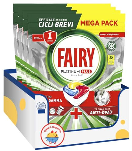 Pastiglie Lavastoviglie All in One al Limone – 38 Capsule – Azione Brillantante – Variazioni 2/4/6 Pezzi (4)