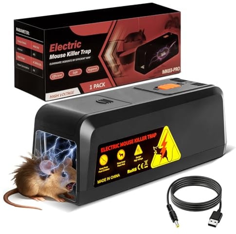 Rattenfalle Elektrisch, Elektrische Mausefalle 2800V Hochspannung – Großes Einlassdesign für Ratten & Mäuse, Tötet Ratten Sofort und Schmerzlos, Wiederverwendbar, Hygienisch, Ideal für Innen Outdoor