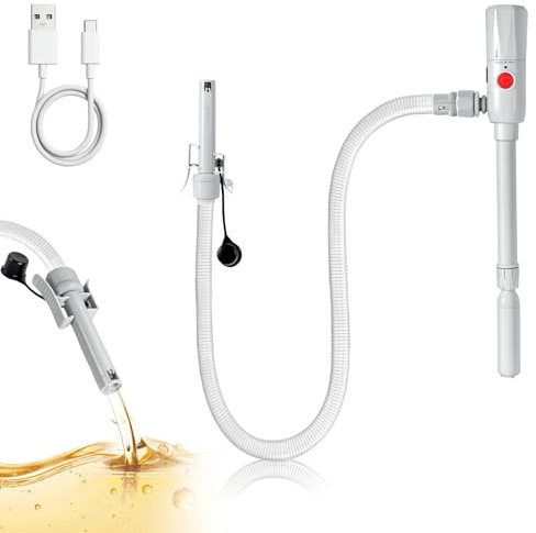 RUIZHI Benzinpumpe Elektrisch Auto-Stop, Doppelte Stromversorgung USB-C/AA | 2.8 GPM, Siphon Pumpe, Akkuschrauber Pumpe,Kraftstoffpumpe, Dieselpumpe, Benzinpumpe für Kanister