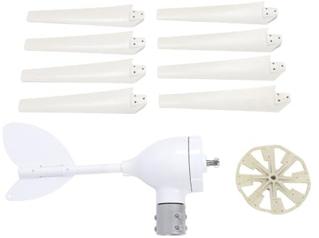 RASTKY Generatore Eolico Efficiente da 400 W 12 V per Barche RV Home - Kit da 8 Pale in Fibra di Nylon