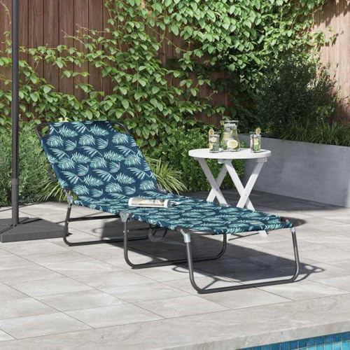 Frdhee Schwebeliege Sonnenliege Liegestuhl,Klappbare Sonnenliege mit Kissen Grün 56 x 189 x 87cm Stoff,Für Strand Garten Terrasse Pool Camping Outdoor Indoor