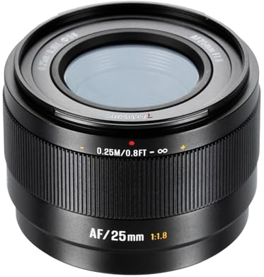 7artisans AF 25 mm F1.8 pour FX – Objectif compact 25 mm F1.8 avec STM-AF et baïonnette en métal pour X-T5, X-S20, X-E4 et plus (X-Mount)