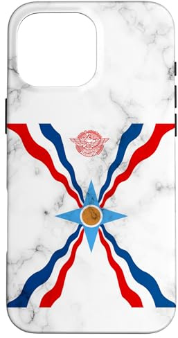 Hülle für iPhone 16 Pro Max Assyrische Ashur-Flagge, Ashur-Emblem, Suryoyo Syrisch, Syrien, Irak