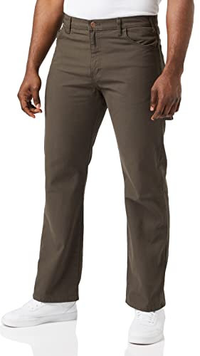 Dickies Herren Lockere Passform, Gerades Bein, Carpenter Duck Jeans Arbeitshose, Black Olive, 36W / 34L