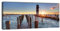 wandmotiv24 Leinwandbild Panorama Nr. 182 Leuchtturm mit Pier 100x40cm, Keilrahmenbild, Bild auf Leinwand, Landschaft Natur See