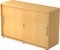 bümö Schiebetürenschrank 2OH - Aktenschrank abschließbar, Sideboard Schrank mit Schiebetüren in Buche - Büroschrank aus Holz mit Schiebetür, Büro Kommode für Ordner & Co.