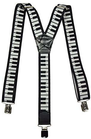 Olata Y-Hosenträger Unisex mit Musik-Mustern – 3,5 cm. Klaviertasten