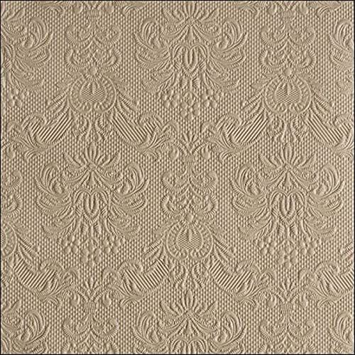 Ambiente - Cocktail Servietten - Elegance - geprägt - 25x25cm - 15 Stück - verschiedenen Farben (Taupe - 5509)