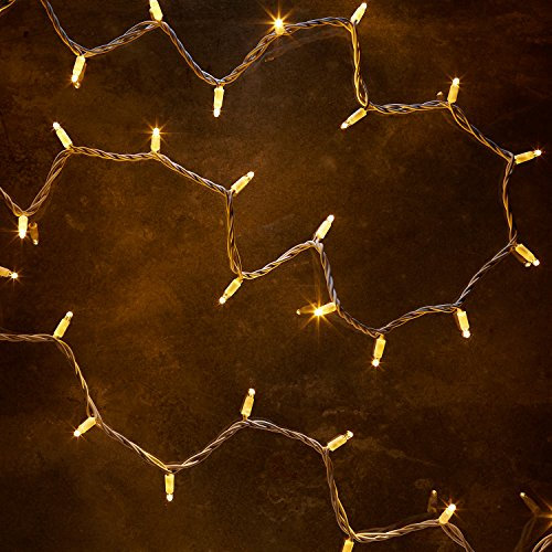 Lights4fun 600er LED Lichterkette warmweiß 60m weißes Kabel koppelbar PRO Serie