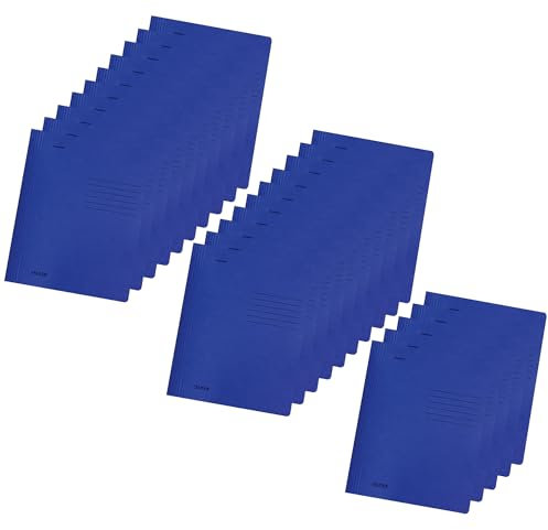 Original Falken 25er Pack Recycling-Schnellhefter DIN A4 Intensivfarbe dunkelblau. Made in Germany Blauer Engel Hefter Papphefter Kartonschnellhefter Schulhefter Pappordner Mappe Schulordner