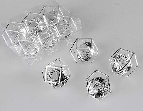 formano Dekowürfel Ø 3cm Silber-Kristall Tischdeko Schalendeko Metall 6 Stück