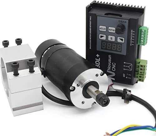 400 W CNC DC Air Cooled Spindel Motor ER8 nvbdl + 12000rpm Brushless Spindel Motor Kit + 600 W Brushless Motor Driver ohne Hall LCD Panel + 55 mm Halterung 【 für kleine und mittlere Verarbeitung 】