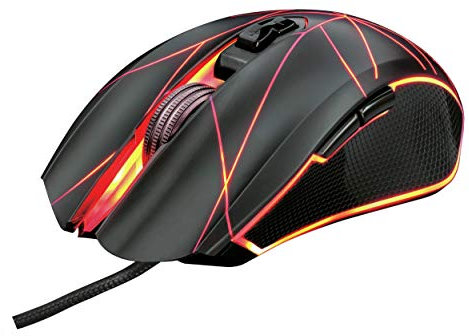 Trust GXT 160 Ture Mouse Gaming RGB con 6 Pulsanti Programmabili e Software Avanzato, Ambidestro, Nero