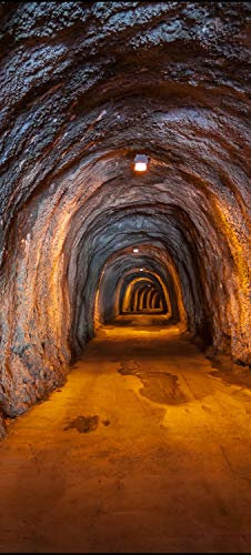 wandmotiv24 Türtapete unterirdischen Tunnel 70 x 200cm (B x H) - Dekorfolie selbstklebend Sticker für Türen, Türfolie, Aufkleber, M0816