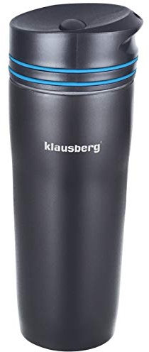Klausberg - Termo (Acero Inoxidable, Doble Pared, 380 ml), Color Negro y Azul