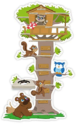 Farbklecks-Collection Musikboxregal Baumhaus - passend für Toniebox - Regal mit Platz für Box sowie 35-40 Figuren