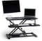 VonHaus Electric Standing Desk Converter, Height Adjustable Two Tier Computer Workstation w/Keyboard Shelf, Dual Monitor Sit Stand Riser w/Up Down Controls & Tablet Holder, 80x40cm & 20kg Capacity