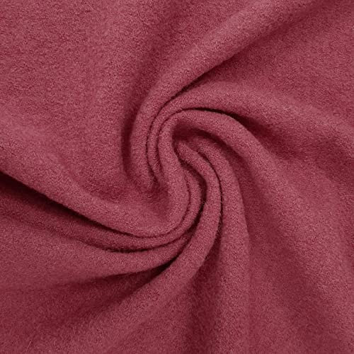 Fabian - tissu loden/laine bouillie de 100% laine vierge - étoffe de manteaux, jupes, couvertures (au mètre, Vieux Rose)