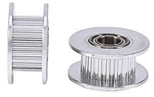 Aluminium Zahnriemen Umlenkrolle, GT2 5 mm Bohrung 6 mm Breite Weiß für 3D-Drucker Zahnriemen (20 Zähne) -2St runder Gürtel