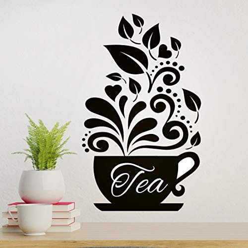 Adhesivo de pared para taza de té o cocina vinilo adhesivo para café citas para el hogar sala de estar murales, decoración de pub decoración extraíble traslados para restaurantes, café citas