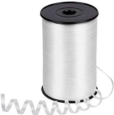 ZYOOO 5mm*500m de Bolduc Blanc,Ruban pour Attacher Ballon,Emballage Cadeau