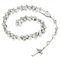 OIDEA Herren Damen Halskette mit Anhänger, Edelstahl Christus Jesus Kruzifix Kreuz Retro Perlen Kette Halskette, Silber