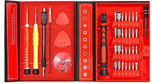 Kuptone 38 in 1 Precision Screwdriver Set, Screwdriver Bit Sets Mini Screwdriver Set with Portable Case, DIY Repair Tools Kit for iPhone Laptop PC Watch Glasses and Other Electronics