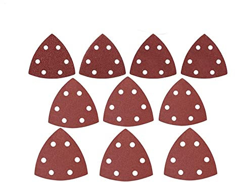 Cfty Schleifpapier 90x90mm 3,5 Zoll 6 Löcher Hakenschlaufe Dreieck Schleifkissen Details Sander Sandpapier Schleifpapier (3 0 STÜCKE)(400)