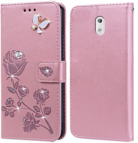 PKQTOP Phone Case for Nokia 3 with Kickstand,Card Slots,Silicone Bumper,Shockproof,Flip Wallet Leather Protective Cover for Nokia 3(5'')