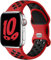 Upeak Sport Cinturino Compatibile con Cinturino Apple Watch 40mm 38mm 41mm 42mm, Cinturini a Doppio Foro in Silicone Traspirante per iWatch Series 10 9 8 7 6 5 4 3 2 1 Ultra SE, L, Rosso/Nero