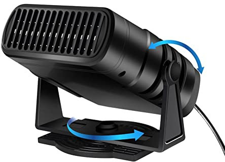 Tragbare Autoheizung, MoreChioce 12V 150W Heizlüfter Demister Heizung Schnelle Heizung Entfroster Defroster Tragbare Autoheizung Defroster mit 360 ° Drehbare Basis für Auto LKW Wohnmobile