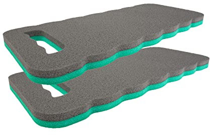 Kreher Set: 2 x Kniekissen | Sitzkissen aus formstabilem Schaumstoff, Ideal für die Gartenarbeit, Handwerk und Haushalt, Farbe: Grün/Grau