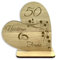 KS Laserdesign Deko Holz Herz -Goldene Hochzeit- Geschenke zum 50 jährigen Jubiläum der Hochzeit, personalisiert mit Namen, Hochzeitstag, Ehegeschenke, für Frauen & Männer