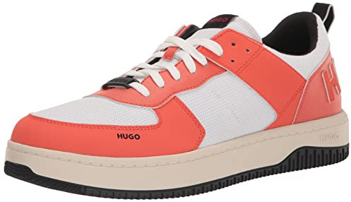 HUGO Herren-Sneaker, Papaya Orange/Hellweiß, 44.5 EU