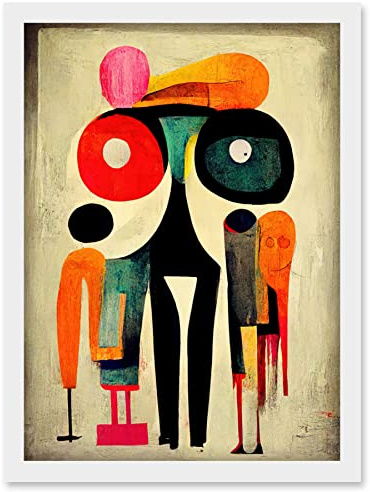 Doppelganger33 LTD Abstract Colourful Pop Art People Artwork Framed Wall Art Print A4