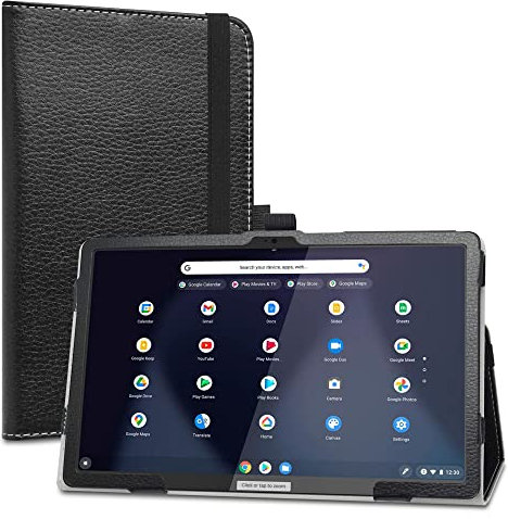 LiuShan Case for Lenovo ideapad duet 3,PU Leather Slim Folding Stand Cover for Lenovo ideapad duet 3 chromebook 10.95 Inch 2 in 1 Tablet(Not Fit Other Tablet),Black