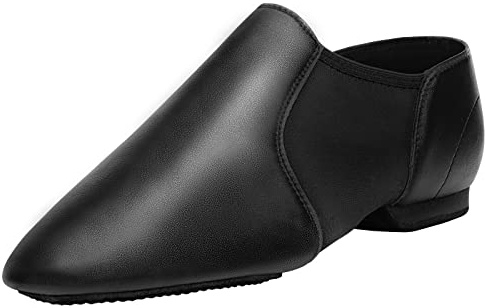 Split Sole Jazz Shoes for Women and Men's Dancing, Black (6.5W / 5.5M)