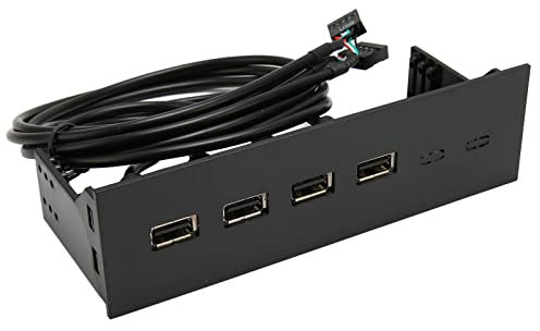 5,25 Zoll USB2.0 Frontplatten Hub, 19 poliger Frontplattenadapter 4 USB2.0 Frontplatten für Optische Laufwerke, USB Hubs Computer Erweiterungskarte Interne Front Metallplatte für C