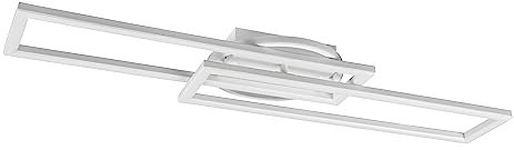 Reality Leuchten LED Deckenleuchte Twister R67183131, Metall Weiß matt, inkl. 30 Watt LED, Fernbedienung, Dimmer, Farbwechsel