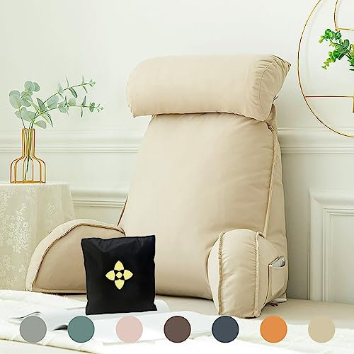 CCTSA Extra-Large Reading Pillow With Neck/Arm Support,Ergonomic Back Rest Support Pillow With Washable Covers,Functional Lumbar Support Cushion For Gaming,Reading,Relaxing,Watching TV And More