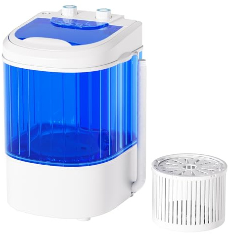 INTERGREAT Mini machine à laver portable, 3 kg, machine à laver à une cuve unique pour appartements, dortoirs, voyages, camping-car, bleu