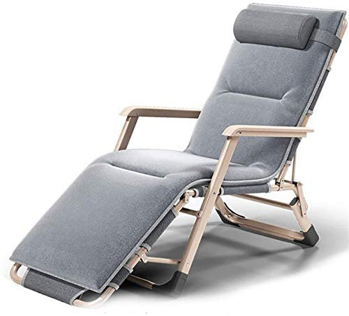 Leichte Sonnenliegen für den Garten, Faltbare Metall-Sonnenliegen, Haushalt, Terrasse, Strand, Campingstühle, Blau (Farbe: Grau) Present